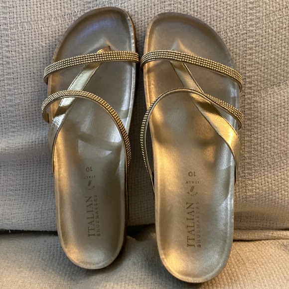 Italian Shoemakers Shoes - Platinum slip in sandals